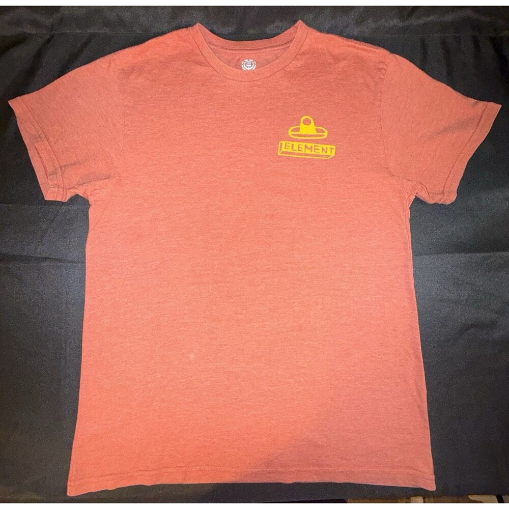 Element Men’s M Red Heather Graphic T-Shirt Skateboarding Logo Tee